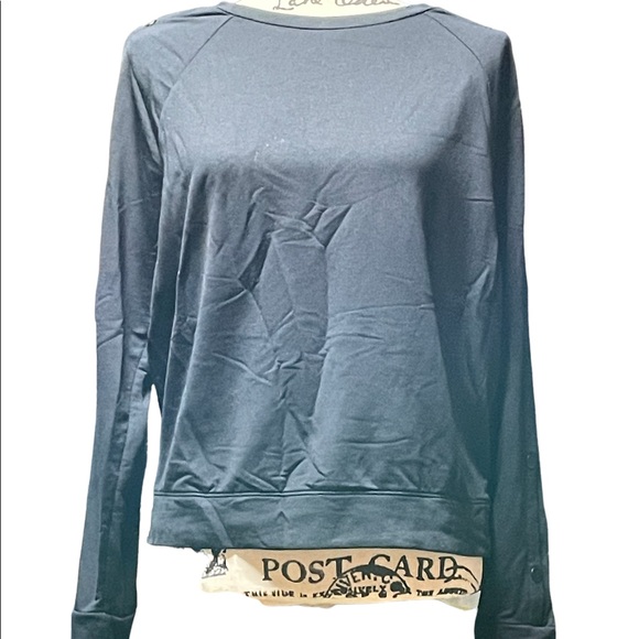 2/$20 Athleta Snap Sleeve Sweatshirt Top Size Small Black - Picture 3 of 8